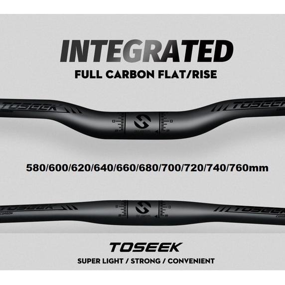 Premium Handlebar Carbon Toseek 580 600 620 640 680 700 720 740 760 Mm 31.8 Flat Rise 18 Oversize 60