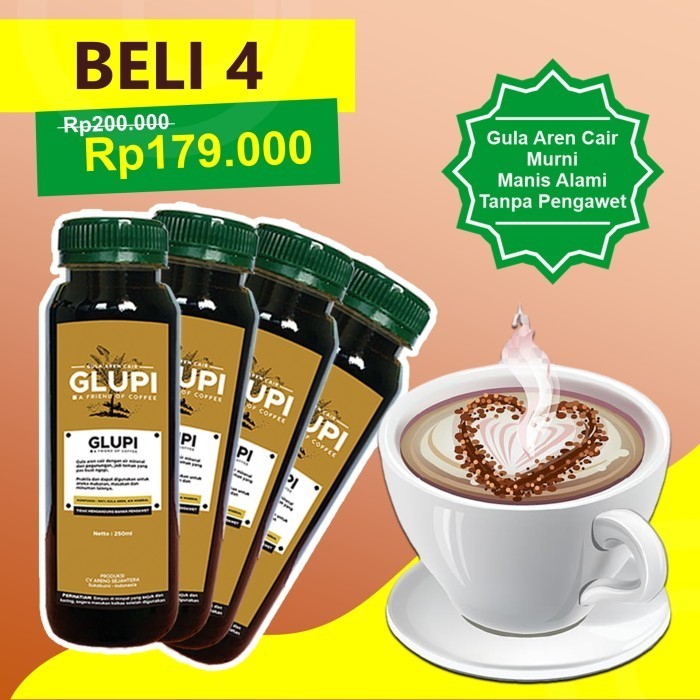 

[Paket 4 Botol]Gula Palem Aren/Brown Sugar Syrup Untuk Kue [Glupi] - Adelineez