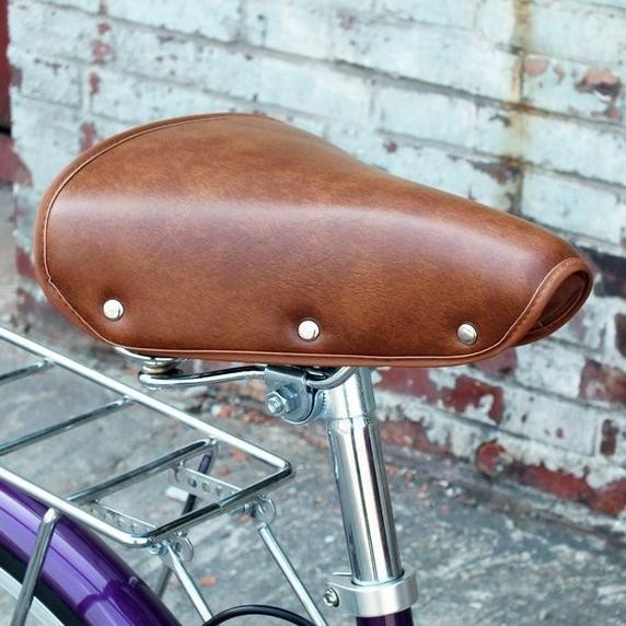 Premium Sadel Kulit Per Pegas Pu Leather Vintage Sepeda Road Mtb Minion Lipat Folding Ontel Onthel J