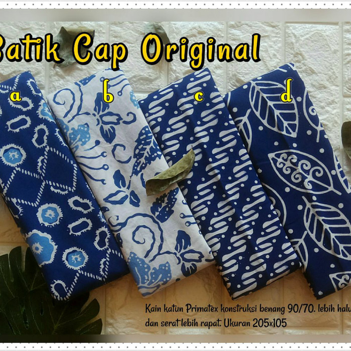 Kain Batik Cap Handmade Serian Dongker Biru - Dongker Putih (2)