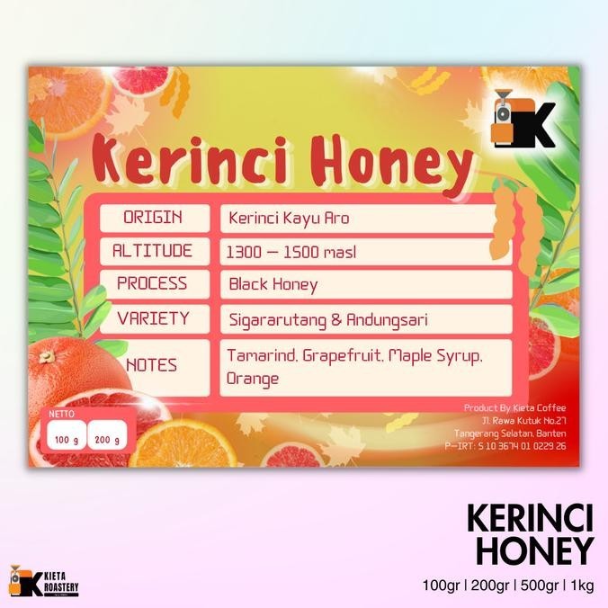 

Kopi Arabika Kerinci Honey Premium 250Gr