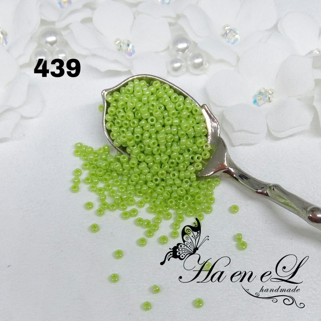 Payet Miyuki pasir seedbead (RR) ukuran 12/O(sp) & 11/O kode 439 (10gr) hijau / green
