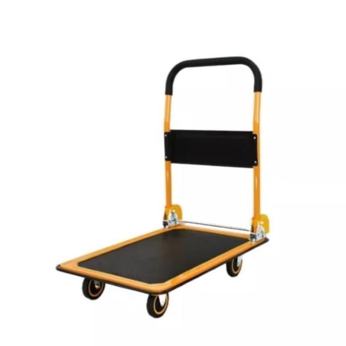 Gerobak Besi Hand Truck Trolley Barang Trolley Lipat Yellow