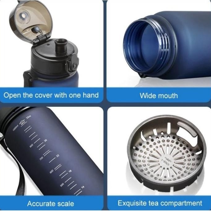 UZSPACE Botol Air Minum Olahraga Frosted Bottle Drinking Water Bottle