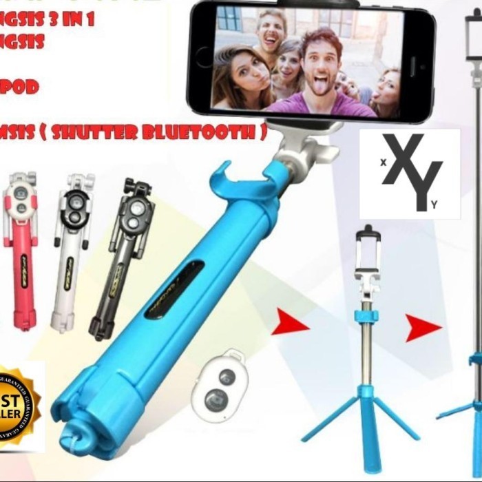 TONGSIS TRIPOD 3IN1 REMOTE BLUETOOTH MULTIFUNGSI IOS ANDROID HP