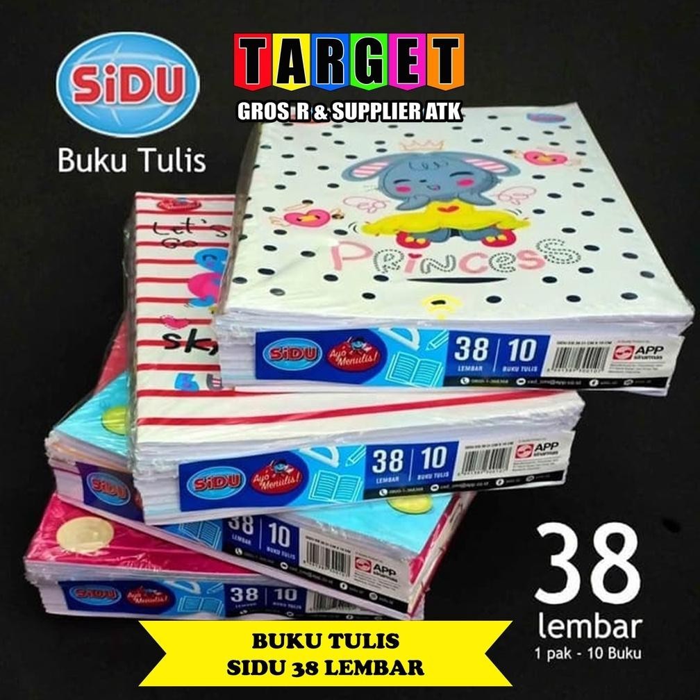 

BUKU TULIS SIDU SINAR DUNIA 38 LEMBAR (10 BUKU) / BUKU TULIS OKEY KIKY 38 LEMBAR (10 BUKU) TERLARIS