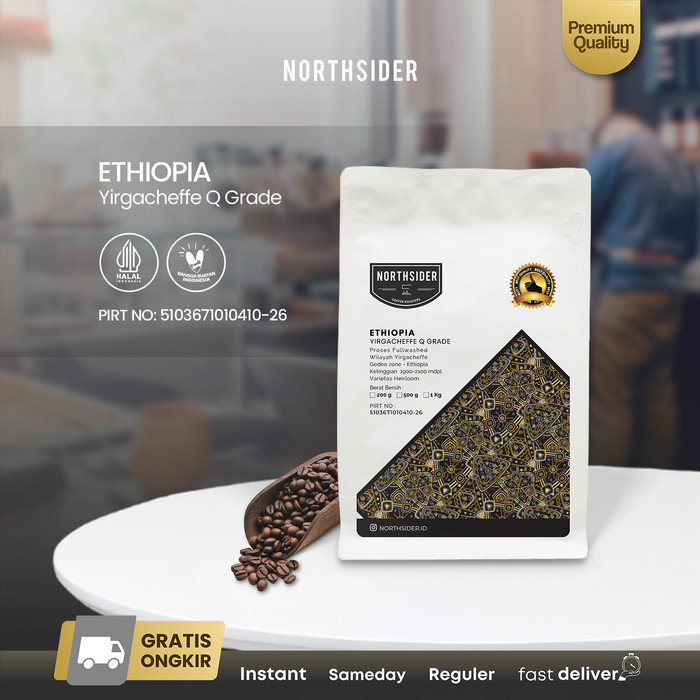 

Ready Northsider Kopi arabika Ethiopia Yirgacheffe Q Grade fully-washed 200g