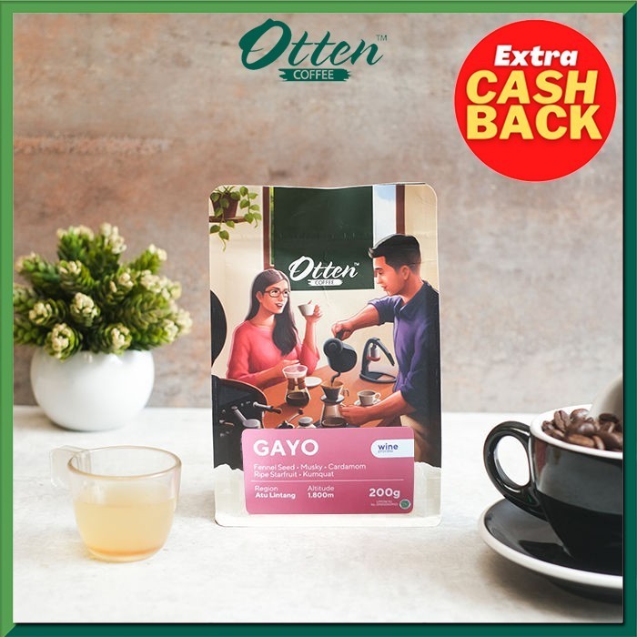 

Ready Kopi Arabica Aceh Gayo Wine Process 200g - Otten Coffee