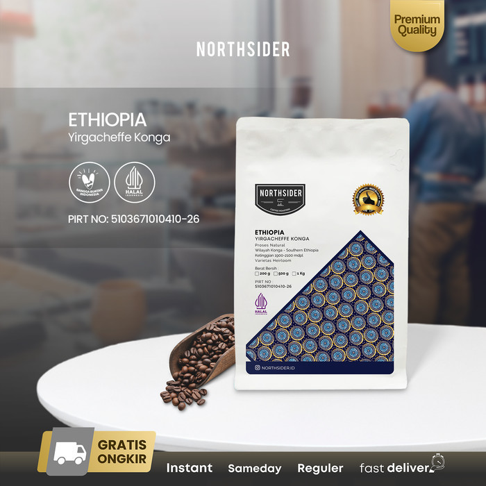 

Ready Northsider Kopi Arabika Ethiopia Yirgacheffe Konga Natural coffee 200g
