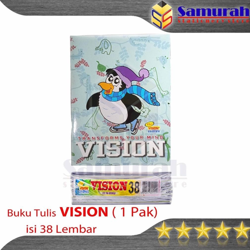 

Berkualitas Buku Tulis Sekolah Vision 38 Lembar / Buku Ukuran Quarto 38Lbr / Buku Tulis Tk Sd Smp Murah 60 Gsm Cod