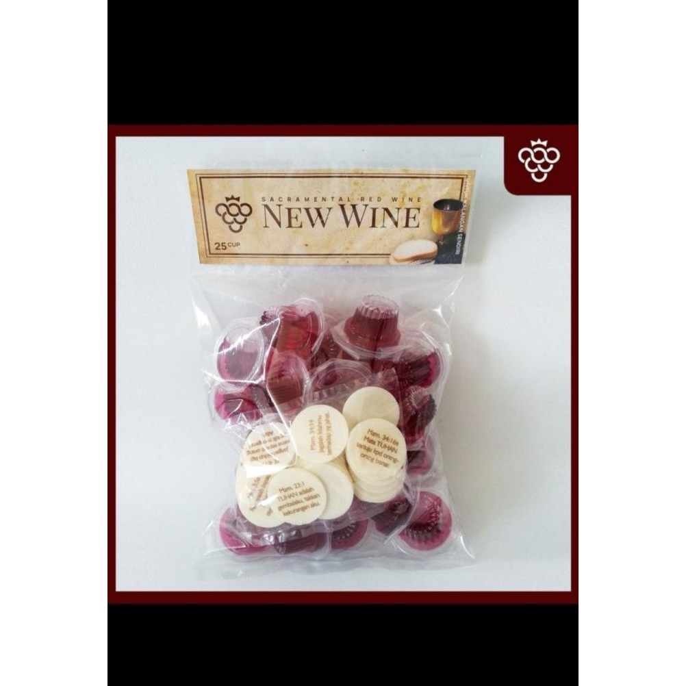 

NEW WINE CUP (25) HOSTI AYAT (ANGGUR PERJAMUAN ISI 25 + HOSTI AYAT)