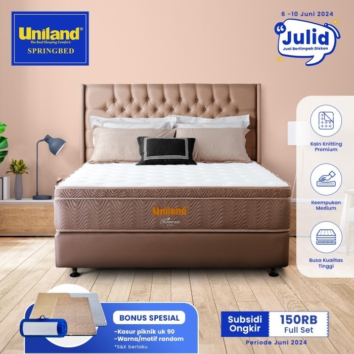 Uniland Springbed 160 X 200 Rivera Plushtop Paris Spring Bed Full Set