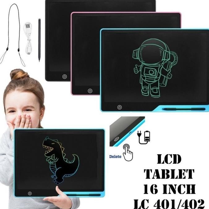 <BARU> LCD Drawing Writing Tablet 16inch Papan Tulis Anak Board Writing Pad