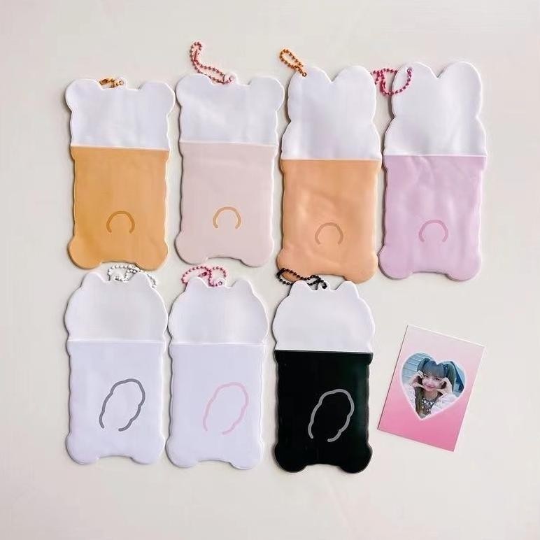 

ad-532 ID Card Holder Name Tag Keychain / Wadah Kartu Photocard PC KPop Lucu Kawaii Beruang Kelinci Kucing Viral