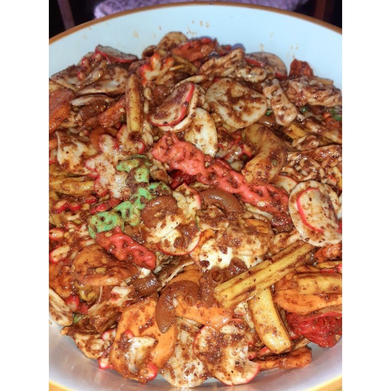 

seblak kering campur bumbu kacang