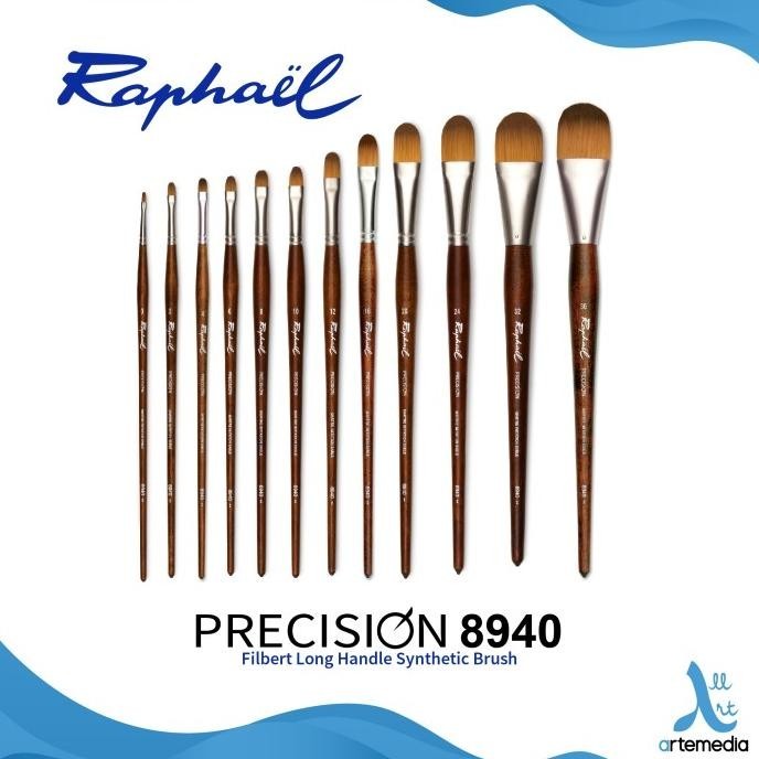

Kuas Lukis Raphael 8940 Filbert Precision Synthetic Brush Long Handle LS