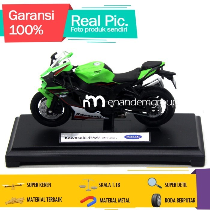 Cabre Diecast Miniatur Mainan Motor Kawaski Ninja Zx-10R