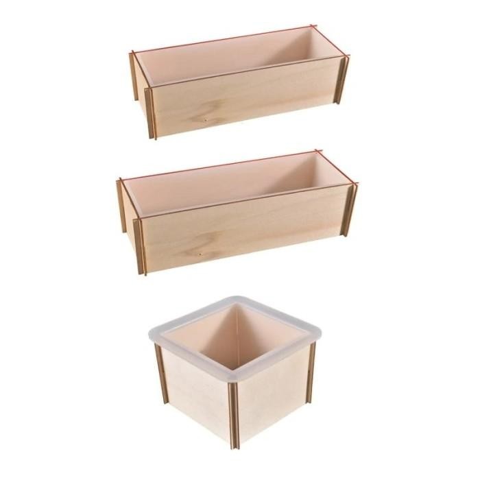 Cetakan Silikon Resin Kotak Persegi Panjang Dengan Border Kayu