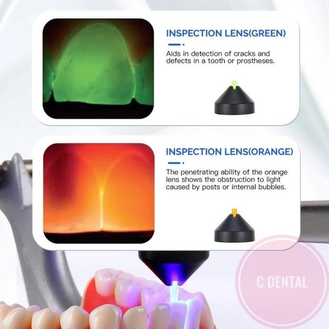 TYU 7 Pcs Dental Curing Lens Tip Magnetic 1 Second Light Cure Multifungsi TERLARIS