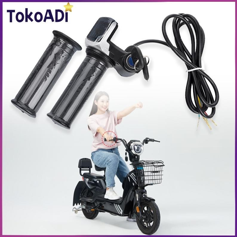 Handle Gas 36/48V Dyu D1 Throttle F-Wheel Kabel Gas Scooter Listrik Sepeda Listrik Skuter Elektrik P