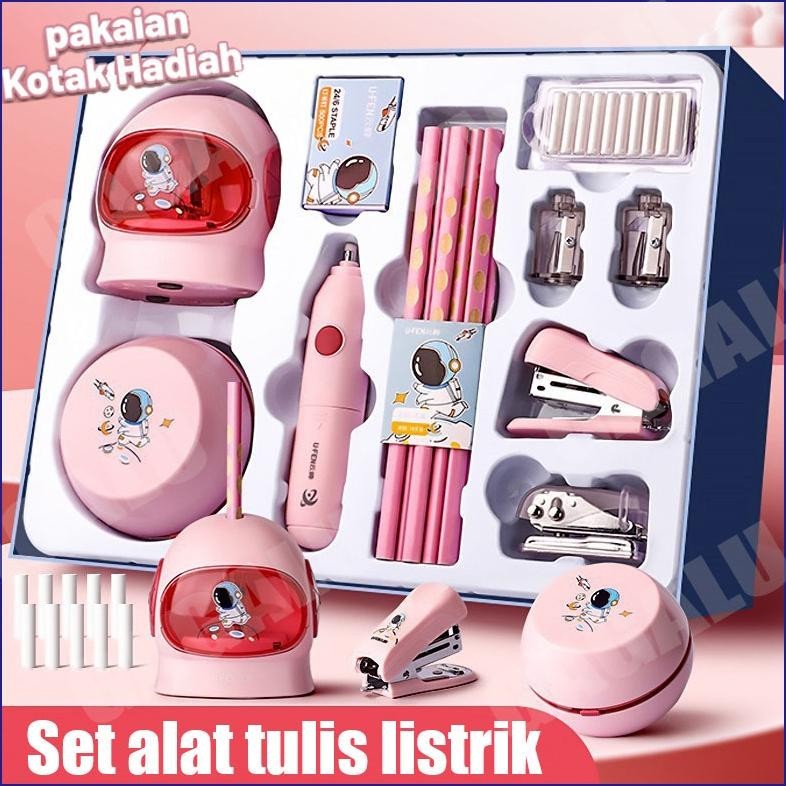 

GAGALU Electric Stationery Set / Set Alat Tulis /Elektrik Rautan Penghapus Vacuum Pensil 11 In 1 /Anak Alat Perkakas Belajar Anak Perempuan Kado