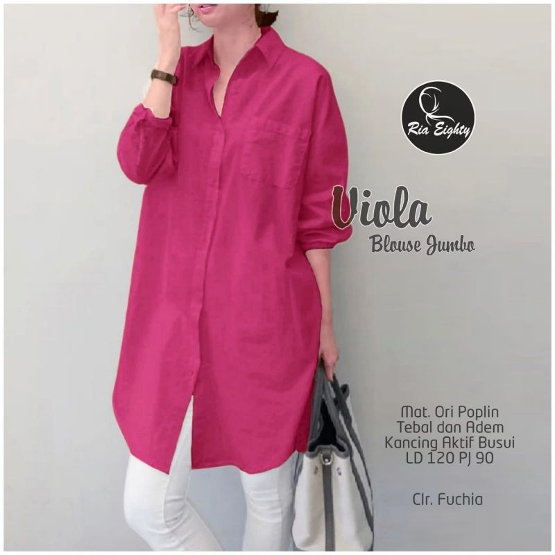 Fuchia fanta Viyolla Kemeja Oversize / JUMBO LD 120 XXXL blouse polos