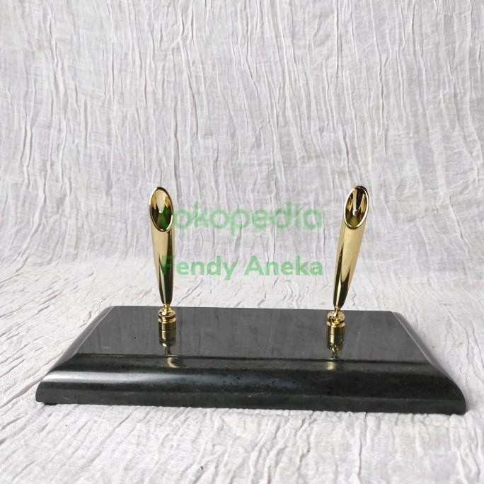 

BARU- MARBLE PENA HOLDER TEMPAT PULPEN BOLLPOINT Persegi panjang HiTam