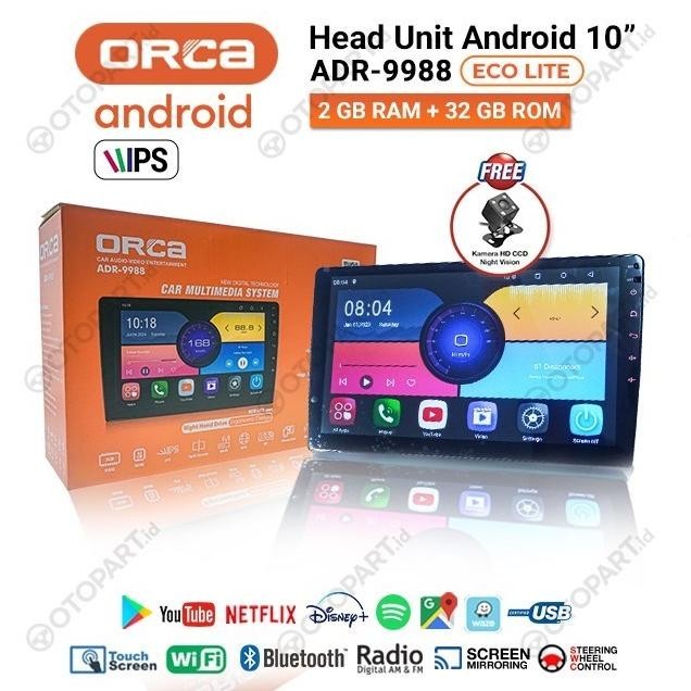 Headunit Android Orca Eco Lite Carplay Adr 9988 10 Inch Ram 2/32 | Otomotif