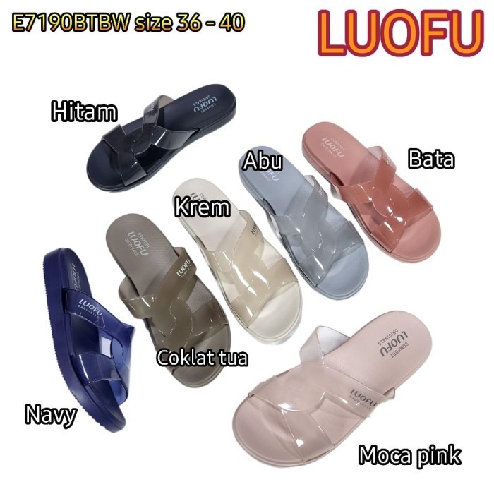 E7190Btbw Luofu Jelly Sandal Wanita Sendal Karet Selop
