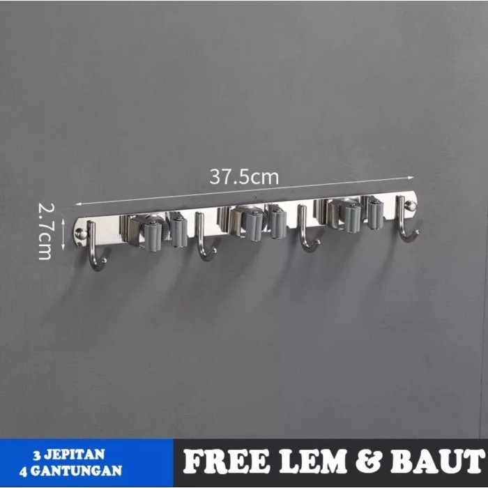 Gait Gantungan Sapu Pel Mop Gait Jepit Sapu Pel Stainless