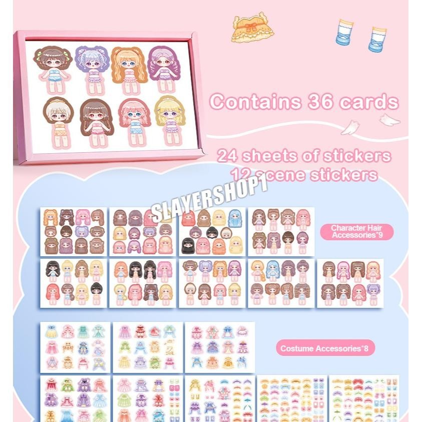 

TW39 Mainan stiker ganti muka, Stiker ekspresi girl change makeup stiker Sale