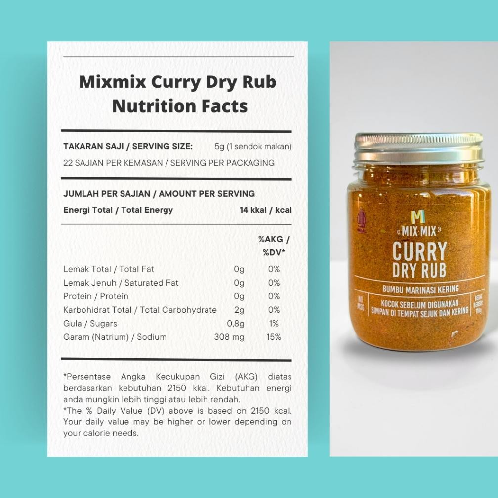 

iQ45 Mixmix Curry Dry Rub Bumbu Marinasi Serbaguna 110 GRAM All Purpose Seasoning Hemat