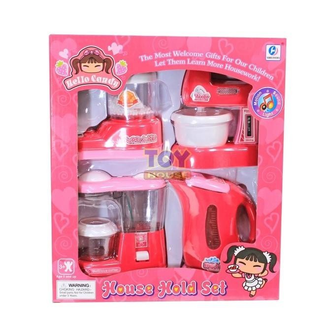 Mainan Mixer Blender Juicer Teko House Hold Set Pink - Mainan Memasak