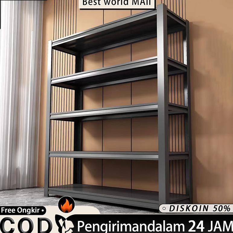 Rak Besi Siku Lubang Rak Tingkat Rak Besi serbaguna  Rak Gudang Serbaguna Besi100%