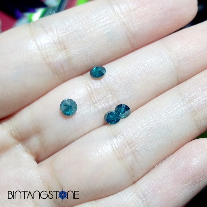 Ready Berlian Biru Eropa Asli Blue Diamond 0.25 Ct 3.9 mm Natural Sertifikat