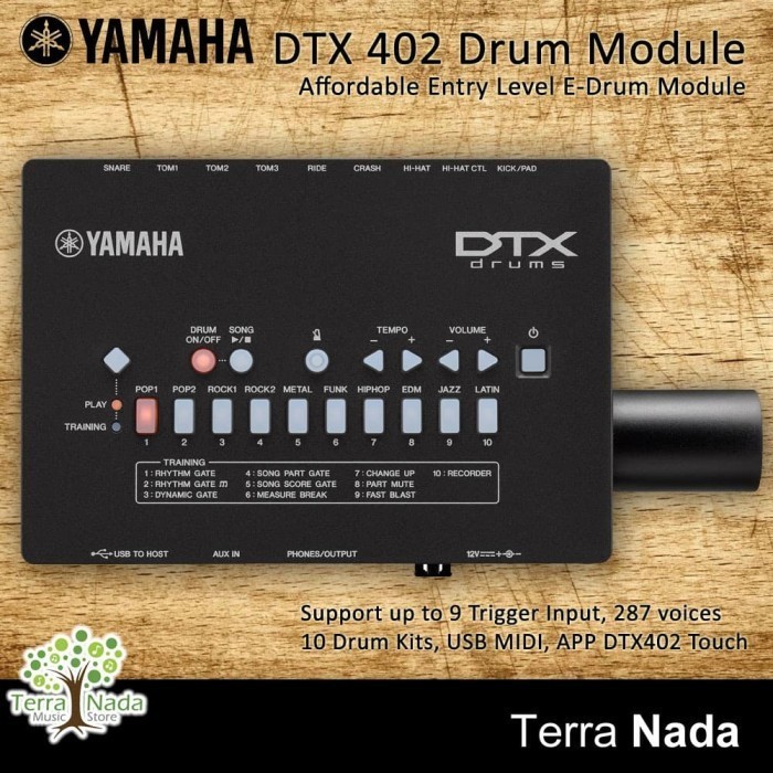 Module Drum Elektrik Yamaha DTX402 / DTX 402 (penerus DTX400 / 400)