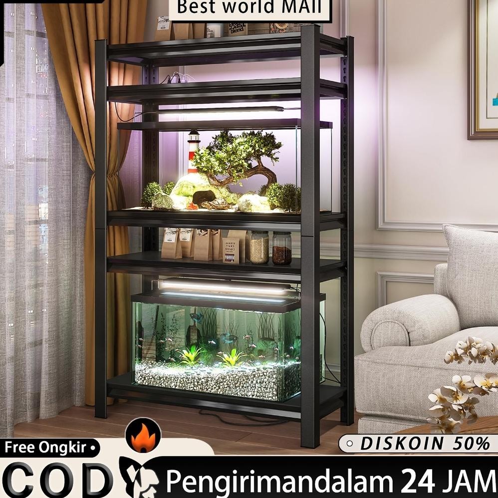 Rak Aquarium Rak Susun Rak Besi Siku Rak Besi Siku Kokoh Rak Besi Serbaguna Rak Gudang Serbaguna