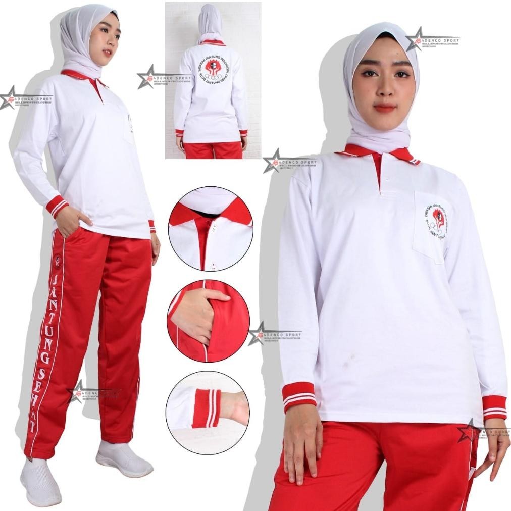 Setelan baju senam Jantung sehat / seragam senam jantung sehat / setelan jantung sehat