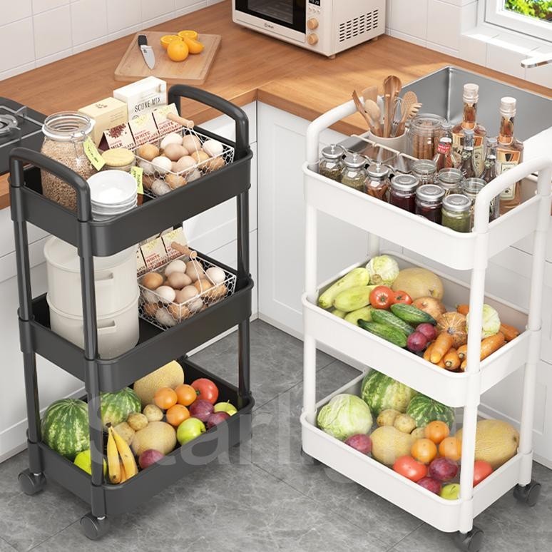 Rak Troli Susun Serbaguna Rak Roda Rak Salon Organizer Rak Ruang Tamu Dapur Susun Lemari Susun HRK51