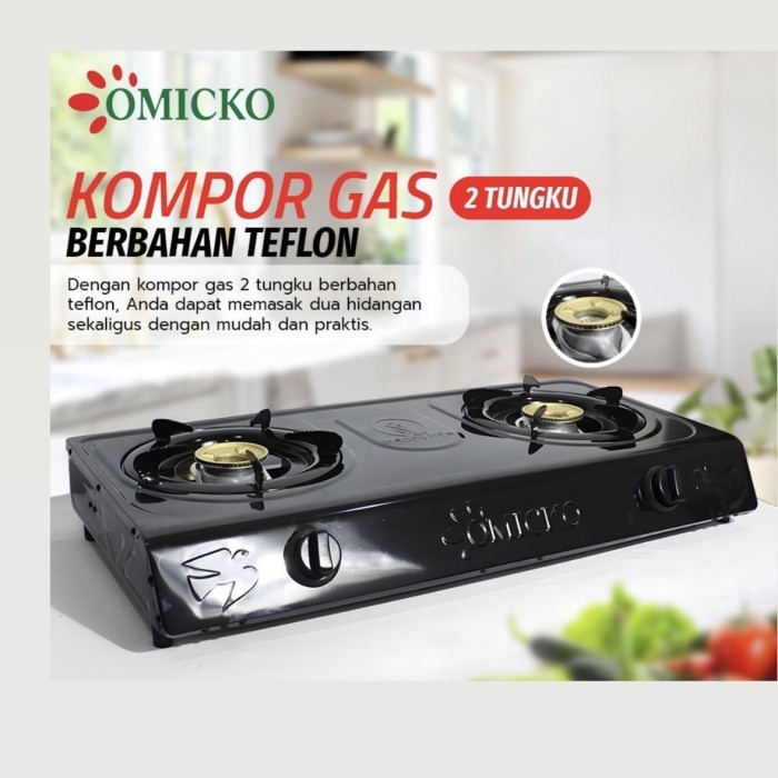 KOMPOR GAS 2 TUNGKU OMICKO KOMPOR 2 TUNGKU