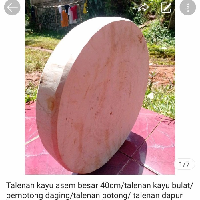 Talenan Kayu Bulat 35Cm/Talenan Cincang Daging/Talenan Daput