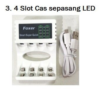 Charger Cager Cas Foxer Baterai AA A2 , AAA A3 Rechargeable Foxer