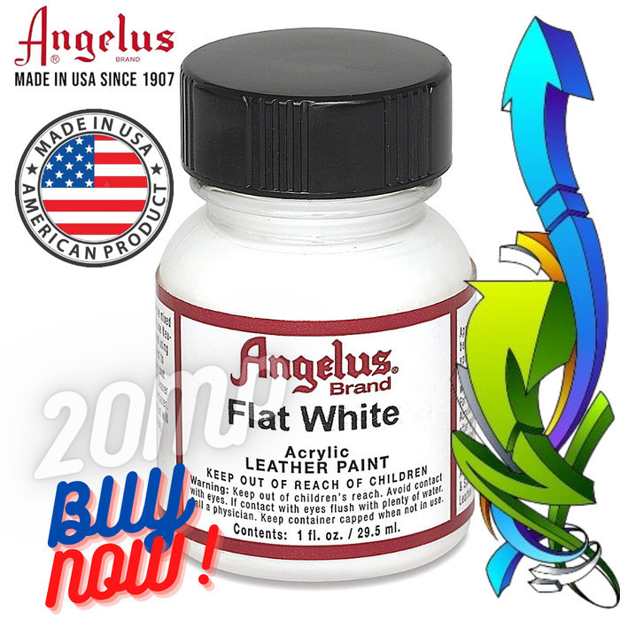 

ANGELUS FLAT WHITE ACRYLIC LEATHER PAINT CAT BAHAN KULIT 1 OZ 29ML