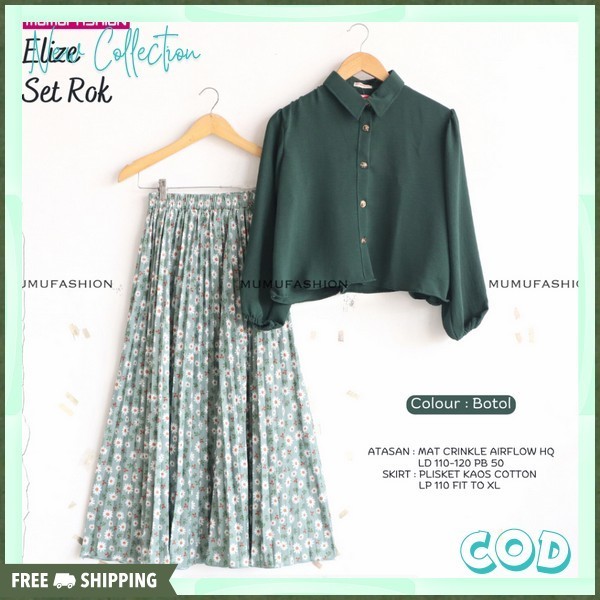 1 Set Remaja Korean Style Stelan Dwsa Bsju Skirt Prempuan One Set Baju Dan Rok Baju Terbaru 2024 Bju