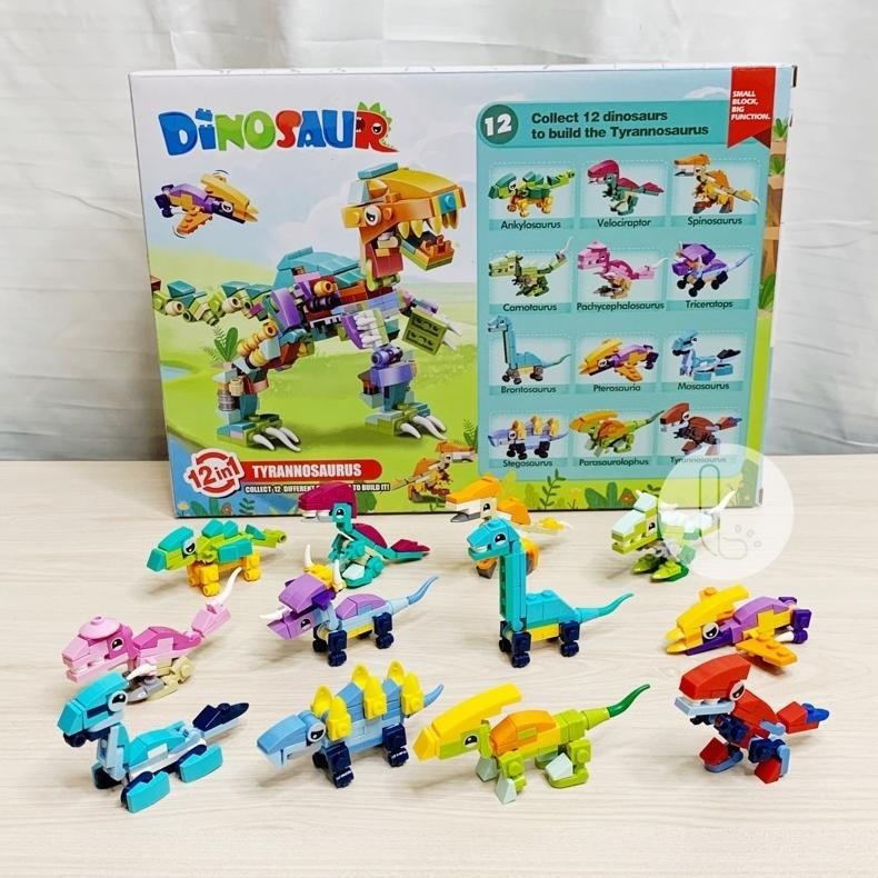 [DISKON] Mainan brick blok bangunan kombinasi Dinosaur 12 in 1 Construction 13 in 1