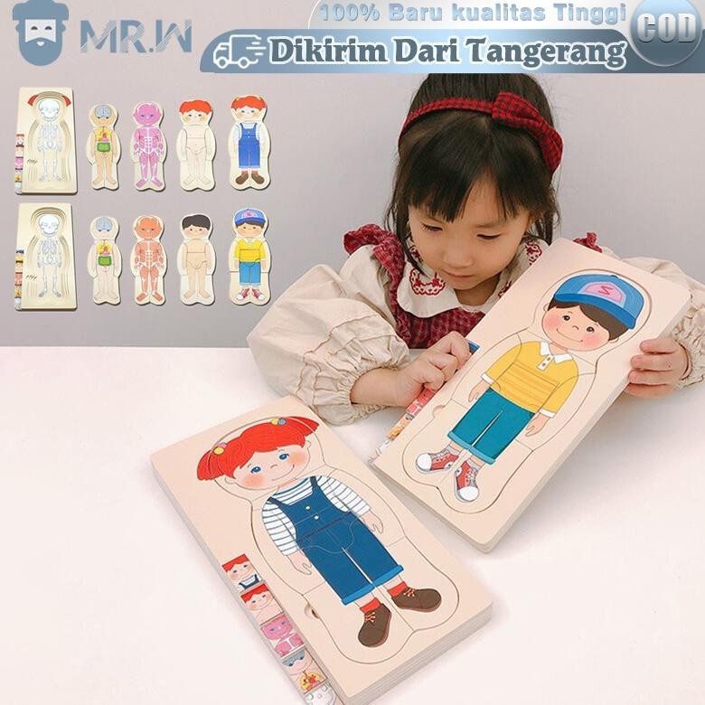 [DISKON] Human Body Mainan Puzzle Anak Human Body Puzzle Mainan Edukasi Anatomi Montessori Puzzle Ga