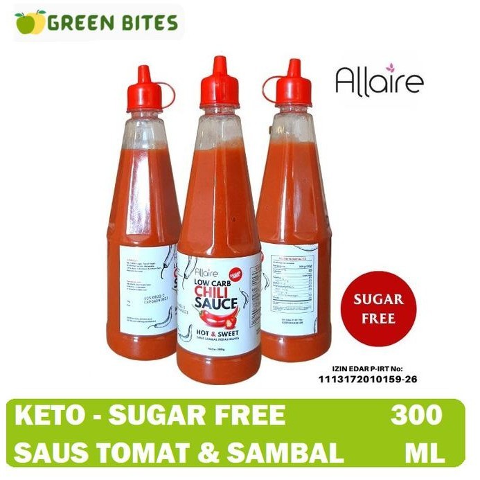 

BIG SALE ALLAIRE KETO CHILI & TOMATO SAUCE - SAUS TOMAT & SAMBAL SUGAR FREE !!!!!