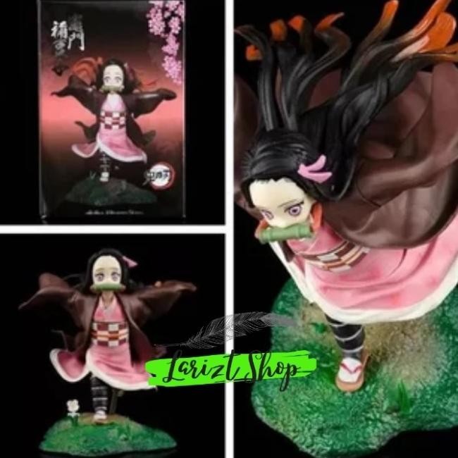 Statue Kimetsu No Yaiba Demon Slayer Iblis Chibi Nezuko Run Figure