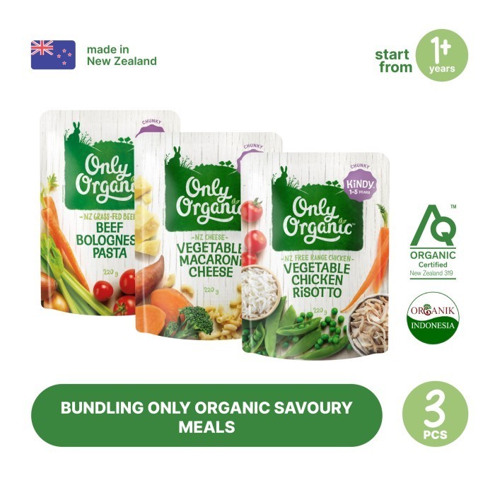 Only Organic Savoury Meal Kindy 1-5 Years (3 Pcs)