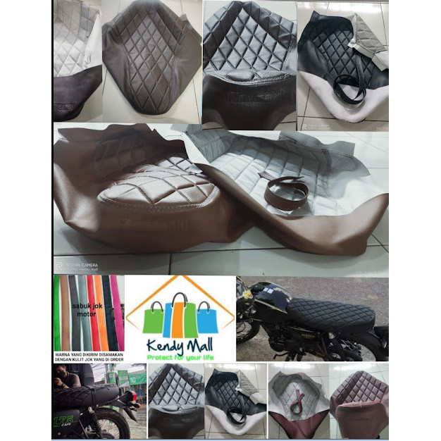 Kulit Jok W175 Bahan Mbtech/Sarung Jok Motor Model Wajit Kawasaki W175